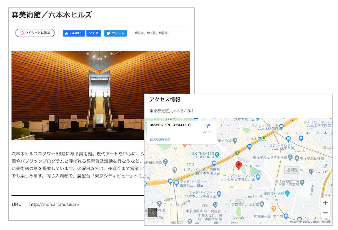 各スポットのテキスト説明とアクセス情報では、エリアの総合的な魅力が伝えられない