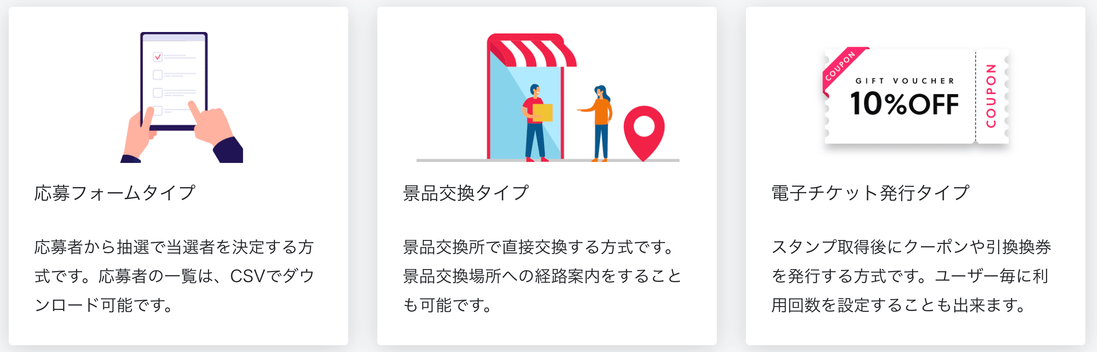 充実の景品提供方式から、応募フォームをカスタマイズ